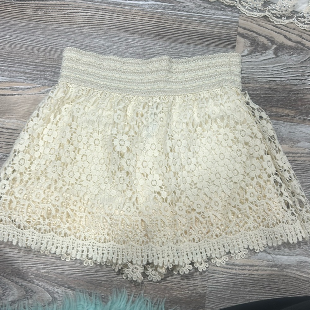 creme floral skirt
